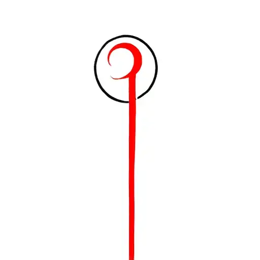 semi colon with thin red line inside representing firefighting  tattoo design idea