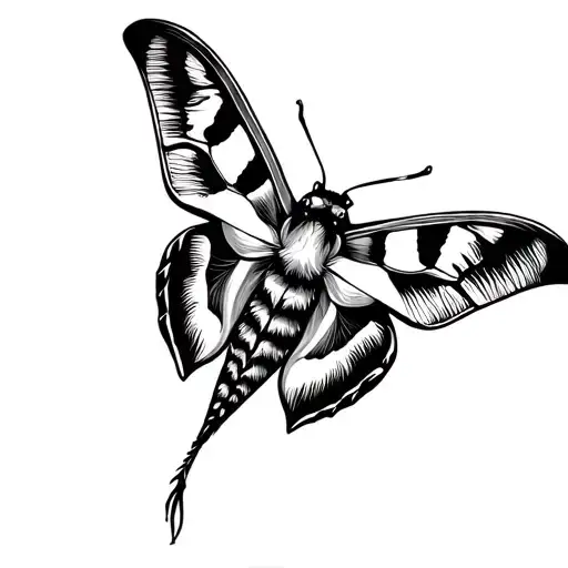 moth tattoo traditional style fine lines tattoo design idea