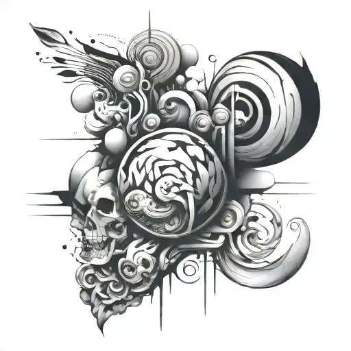 overthinking abstract tattoo design idea