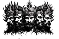 king ravana ten heads tattoo design idea