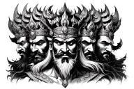 king ravana ten heads tattoo design idea