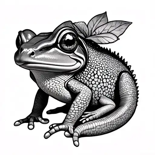 tiana's frog and rapunzel's chameleon simply tattoo idea side by side tattoo design idea