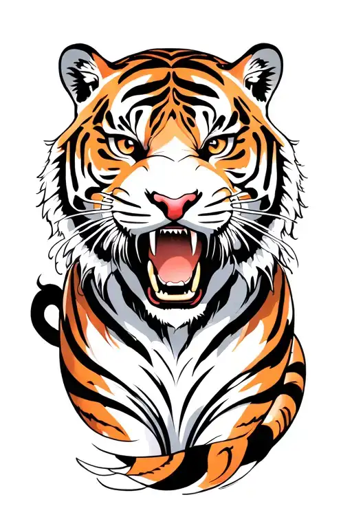 tiger - reselience - strength inspired tattoo design idea