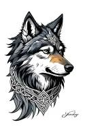 Celtic full body wolf tattoo design idea