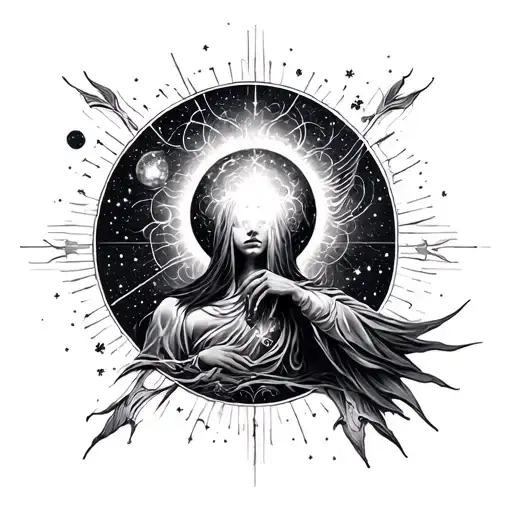 cosmic ascension tattoo design idea