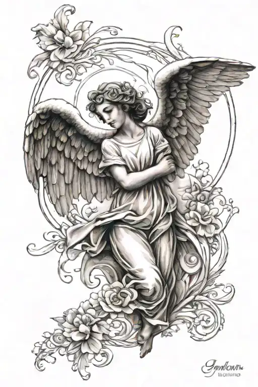 Guardian Angel with life changing quote under it " even and make the tattoo small tattoo design idea