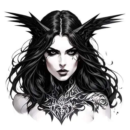 Morrigan tattoo design idea