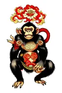 monkey Chinese zodiac tattoo design idea