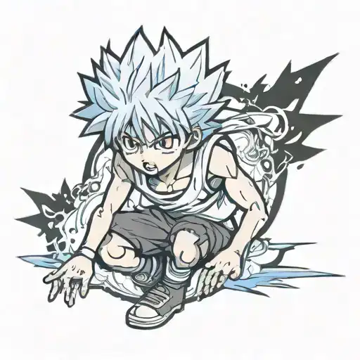 killua mad tattoo design idea