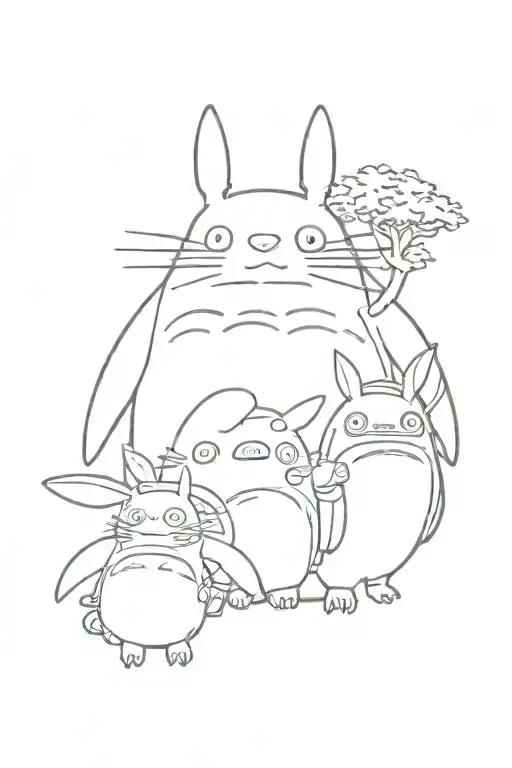 anime studio ghibli tattoo design idea