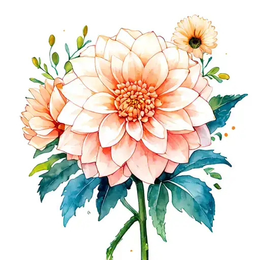 dahlias surrounded tattoo design idea