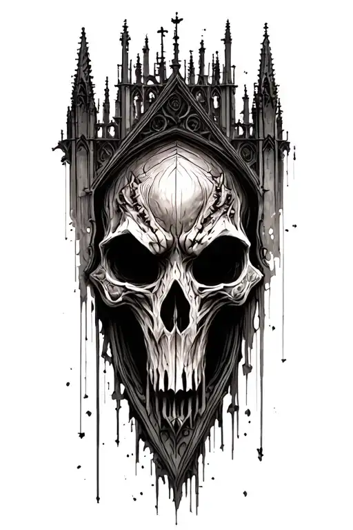 dark souls bloodborne cathedral tattoo design idea