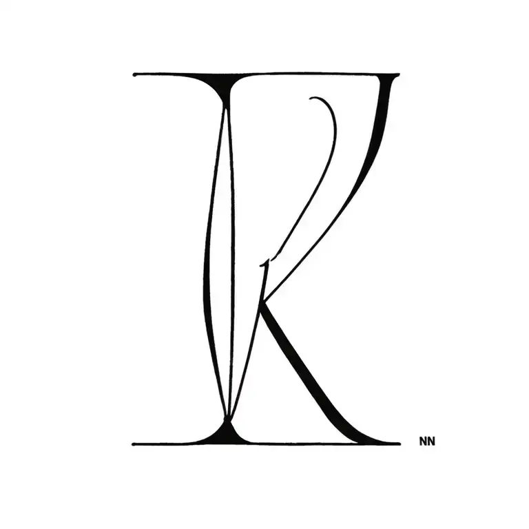 Letters d k n tattoo design idea