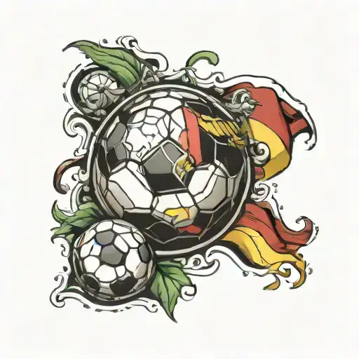 soccer ball German flag and the Ulf tattoo design idea