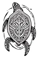 sea ​​hobble of the shark turtle Polynesia tattoo design idea