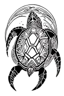 sea ​​hobble of the shark turtle Polynesia tattoo design idea