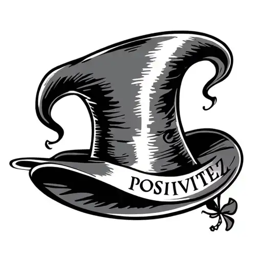 magician hat with the phrase positivitez tattoo design idea