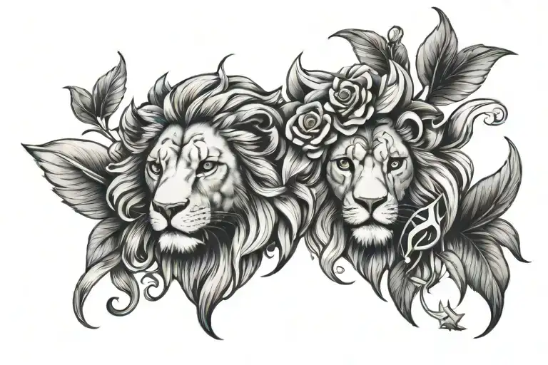 Stars Virgo and Leo tattoo design idea