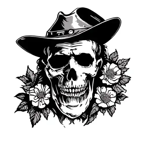 old western style tattoo black and white 1800s style rustic tattoo design idea