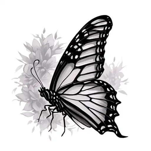 Butterfly with barb wire wrapped tattoo design idea