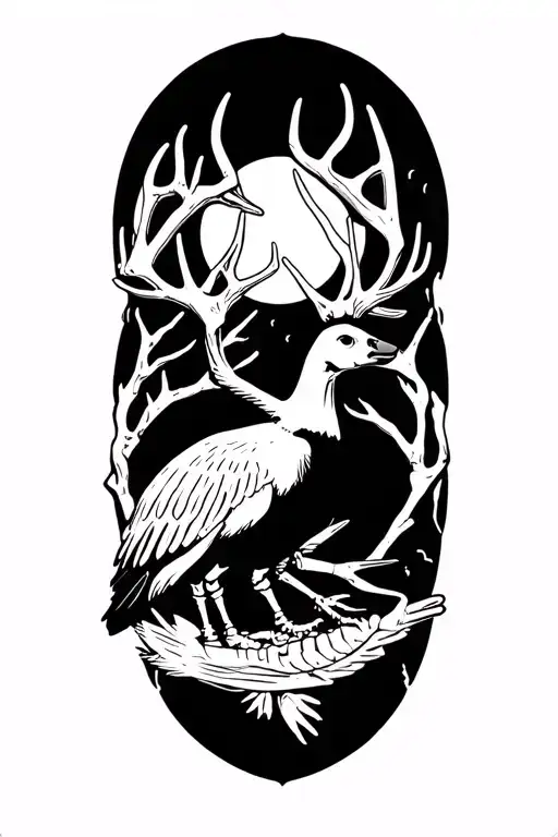 deer turkey goose bluegill skeleton bracelet tattoo design idea