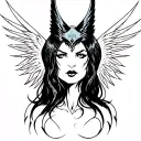 Morrigan facing up tattoo design idea