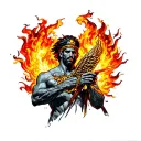 chicano style Prometheus stealing fire tattoo design idea