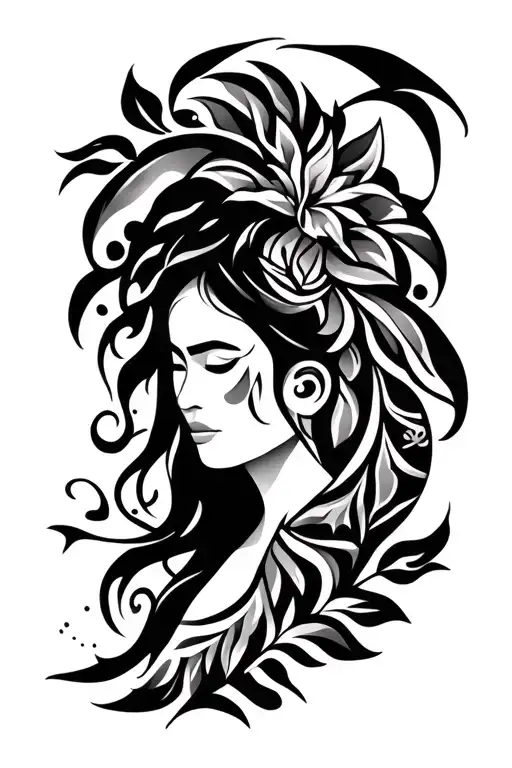 create a filipino tribal tattoo for my upper thigh to my knee that incorporates peace, love, protection, life, strength, tattoo design idea