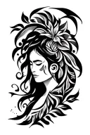 create a filipino tribal tattoo for my upper thigh to my knee that incorporates peace, love, protection, life, strength, tattoo design idea