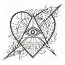 illuminati broken heart no love tattoo design idea