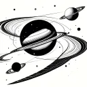 orbiting planets tattoo design idea