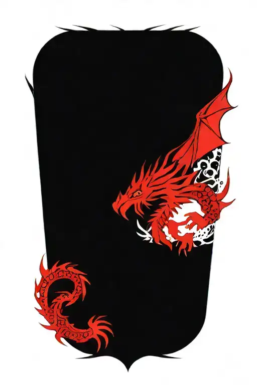 Aztec dragon wrapping around a cross made tattoo design idea