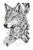wolf looking forward tattoo design idea