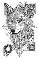 wolf looking forward tattoo design idea