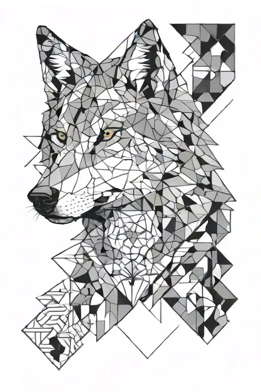 wolf looking forward tattoo design idea