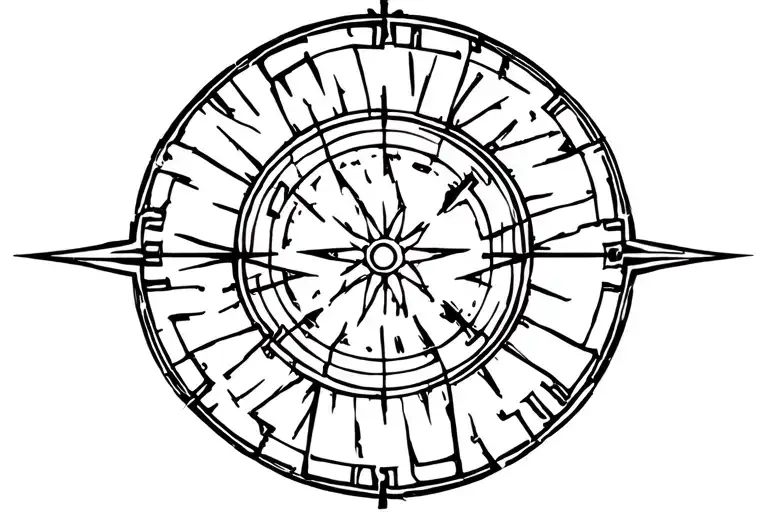 wind rose post apocalypse tattoo design idea