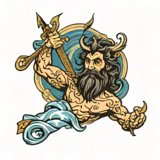 Poseidon tattoo design idea