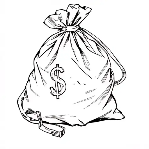 money bag bitch prostitute tattoo design idea