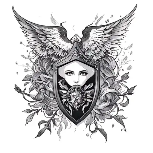In memory of my daughter Kaylee and incorporating my daughters Cassandra and Ashley with protection symbols tattoo design idea