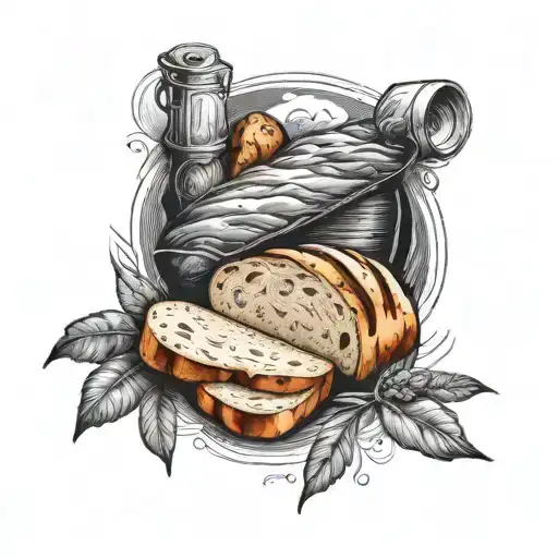 bread symbolizing the journey tattoo design idea