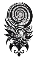 Suite of Fibonacci spiral composed tattoo design idea