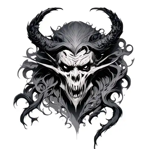darkness and evil tattoo design idea