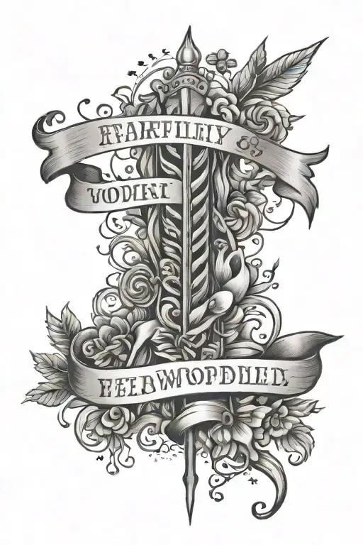 a tattoo that says "fearfully and wonderfully made" down the length of the spine tattoo design idea