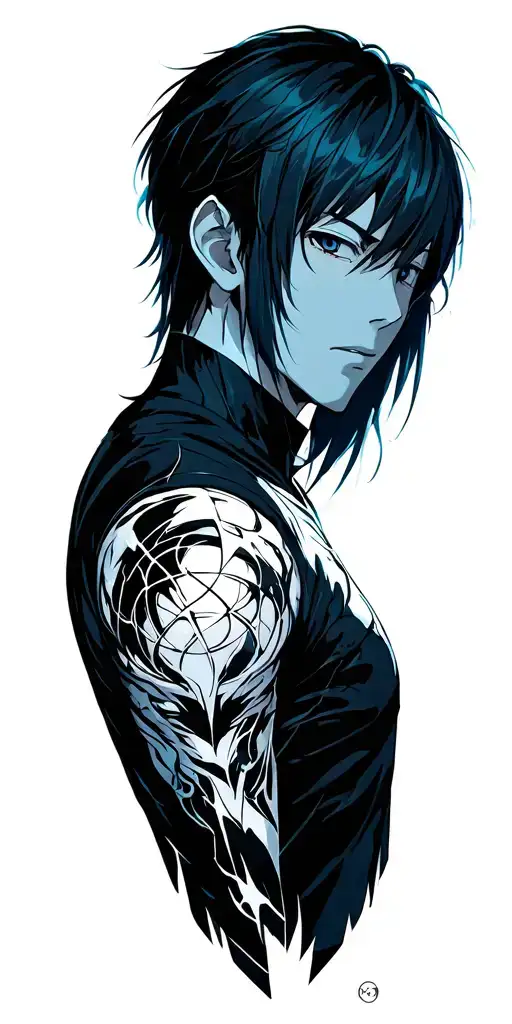 Itadori Yuji doing the black flash to okotsu tattoo design idea