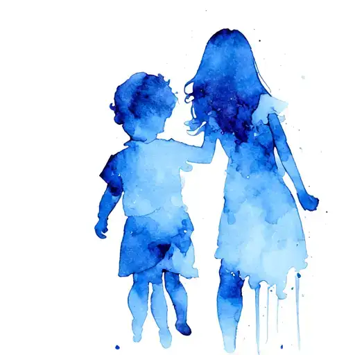 mom and son tattoo design idea