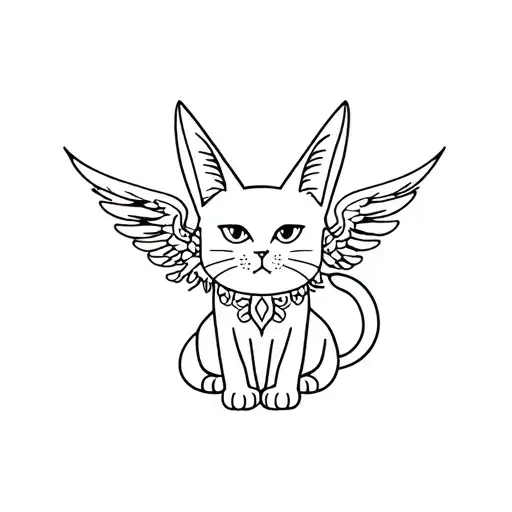cat with angel wings  tattoo design idea