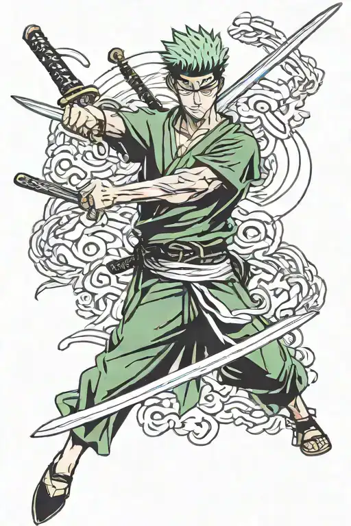 Korean, Ramen, Zoro sword tattoo tattoo design idea