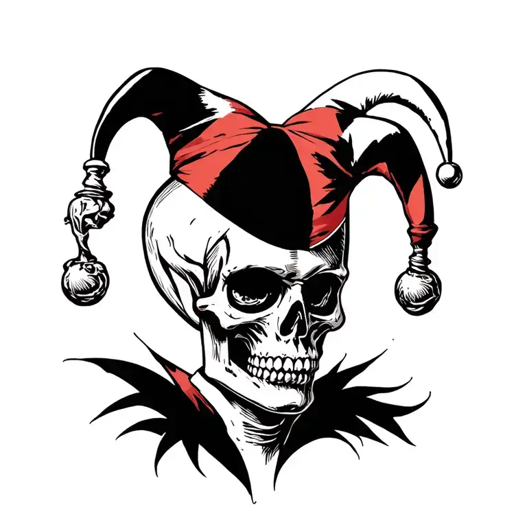 Skeleton jester tattoo design idea