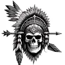 native warrior skull arrow compass sleeve tattoo design tattoo design idea