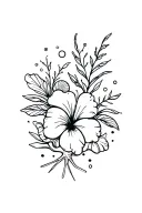 ocean theme (shells, starfish, hibiscus, ect) minimalist, for wrist tattoo design idea